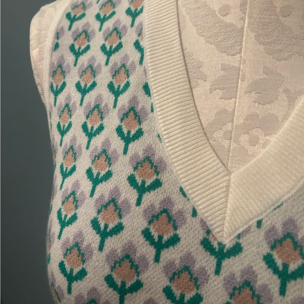 Maeve Jacquard Sweater Vest - Picture 4 of 8